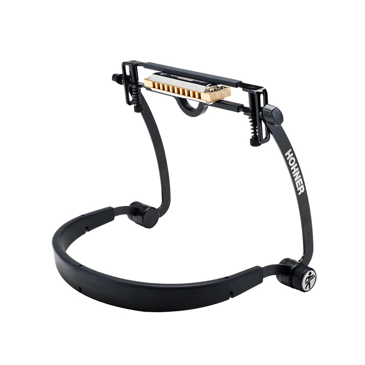 Hohner KM4307 Extra-Wide Harmonica Holder – For 10-12 Hole Diatonic Harmonicas, With Neck Strap & Plastic Guide